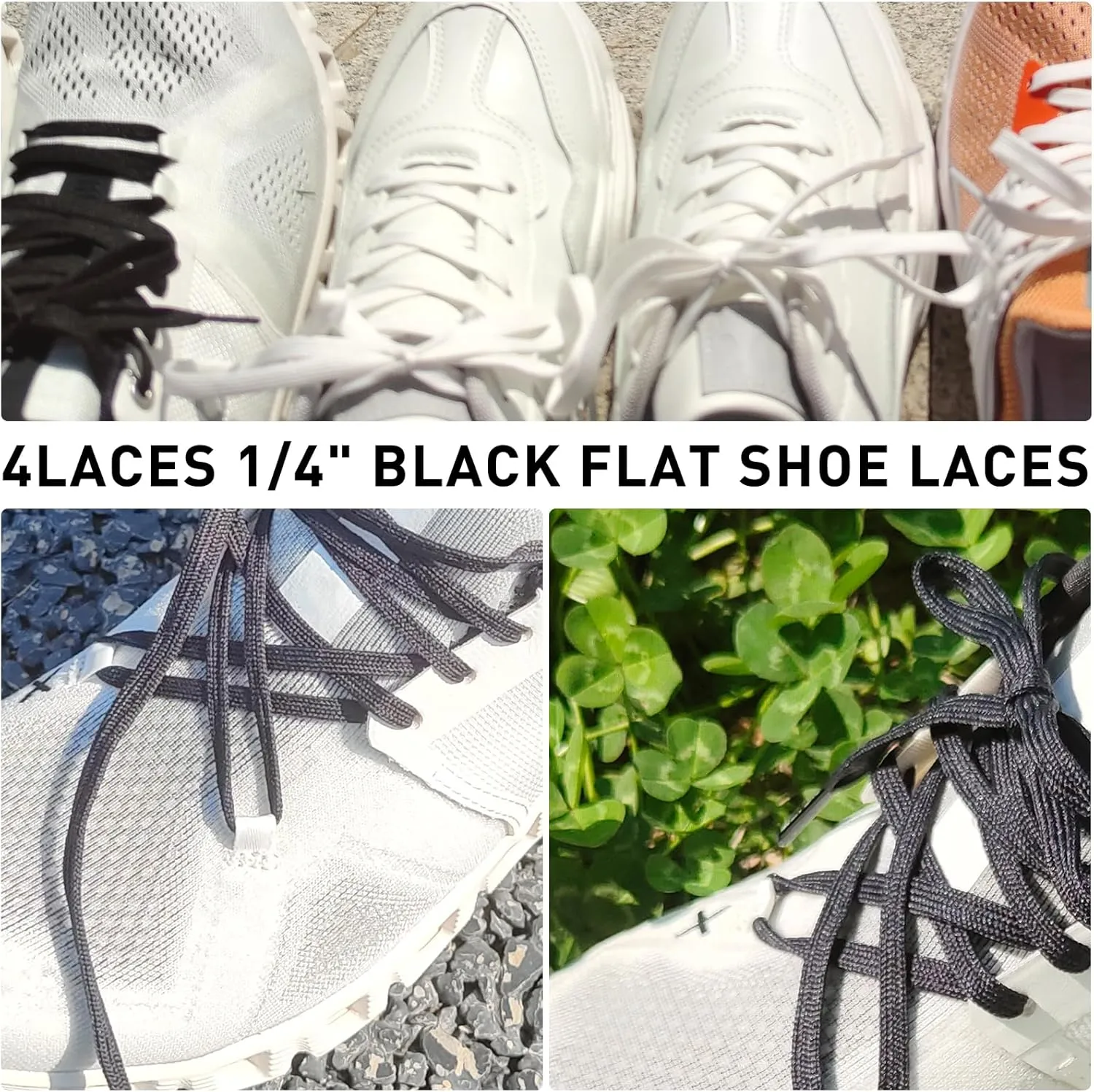1/4"(6mm) Flat Thin Shoe Laces for On Cloud Sneakers, Original Athletic Shoelaces Shoe Strings Replacement Laces
