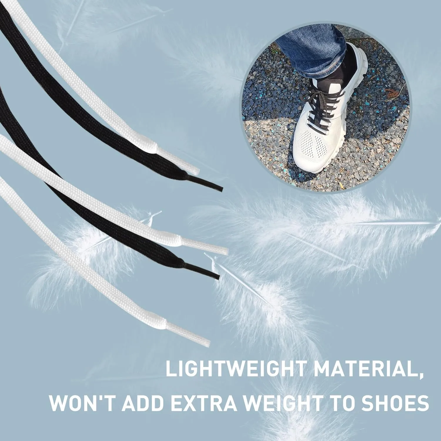 1/4"(6mm) Flat Thin Shoe Laces for On Cloud Sneakers, Original Athletic Shoelaces Shoe Strings Replacement Laces