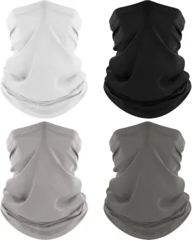 4 Pack Neck Gaiter, Cooling Breathable Face Mask UV Protection Scarf Hiking Bandana for Men/Women