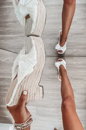 A Walk In The Sunset White Braided Wedge Heel