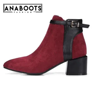 Add Fur Flock Ankle Boots Woman