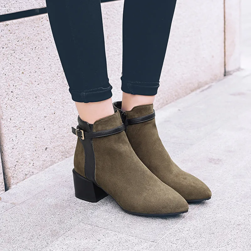 Add Fur Flock Ankle Boots Woman