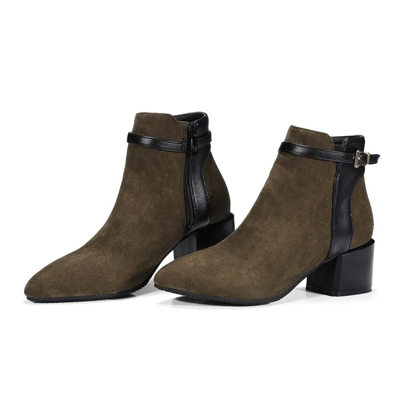 Add Fur Flock Ankle Boots Woman