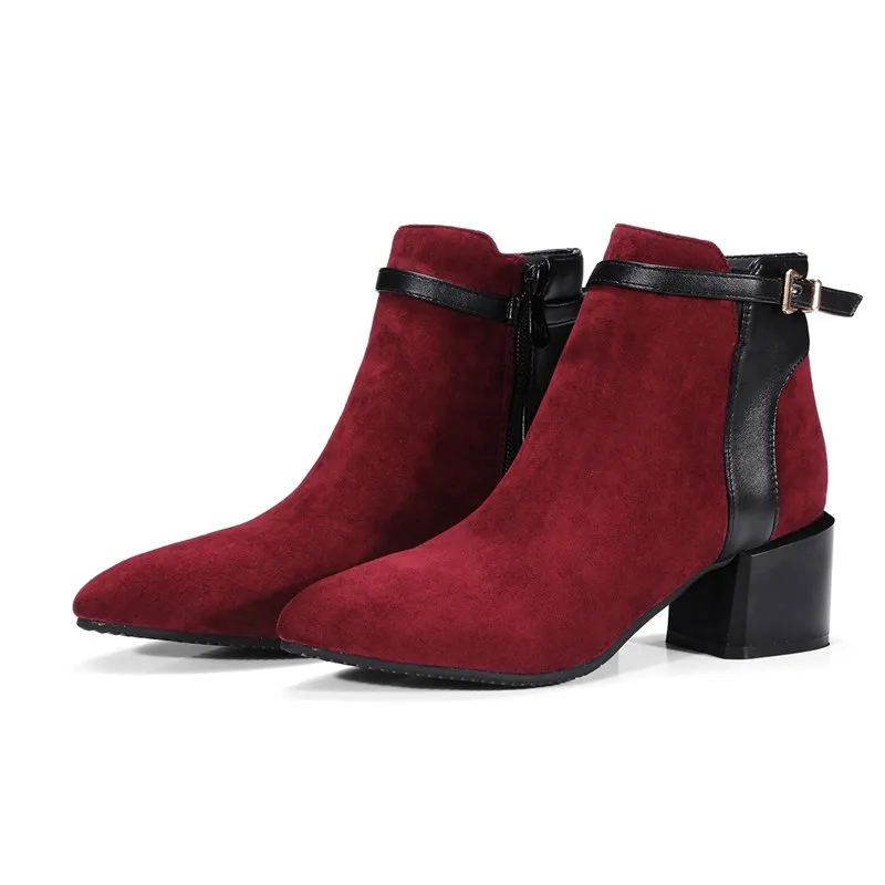 Add Fur Flock Ankle Boots Woman