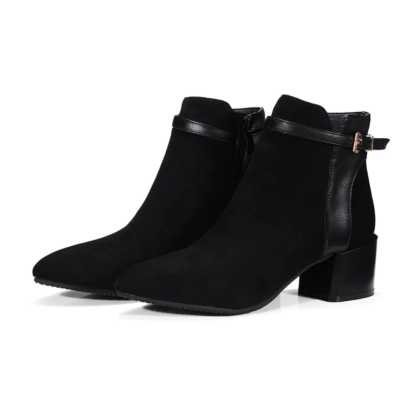 Add Fur Flock Ankle Boots Woman