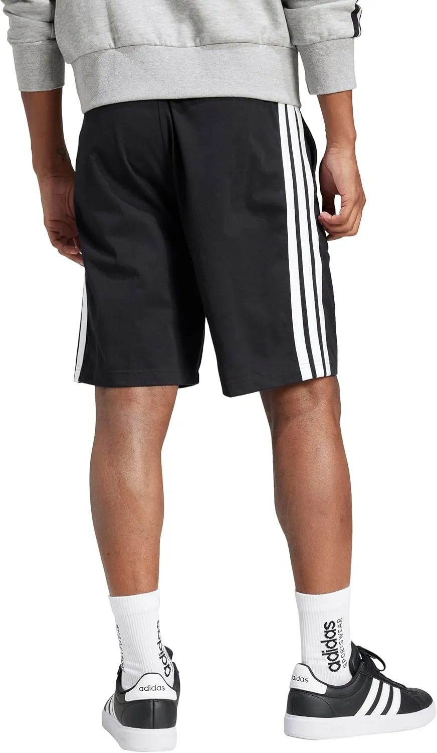adidas Men's Essentials 3-Stripes Single Jersey 10-inch Shorts