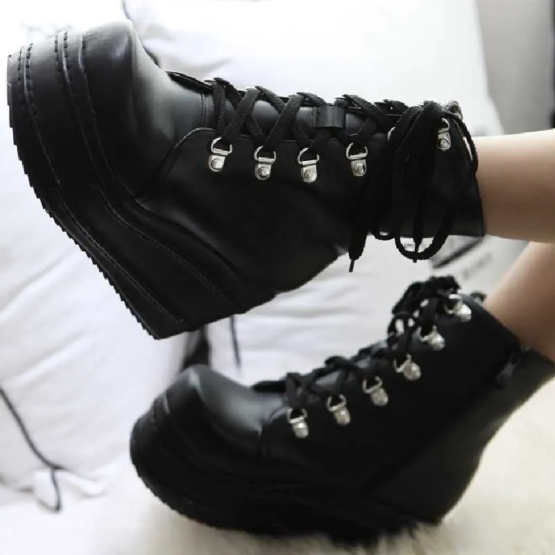 Ankle Boots High Heel Wedges