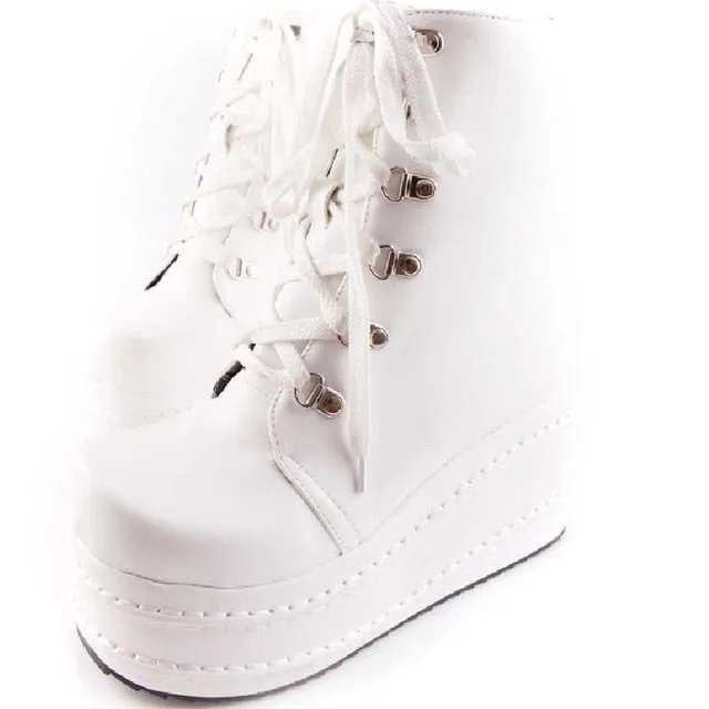 Ankle Boots High Heel Wedges