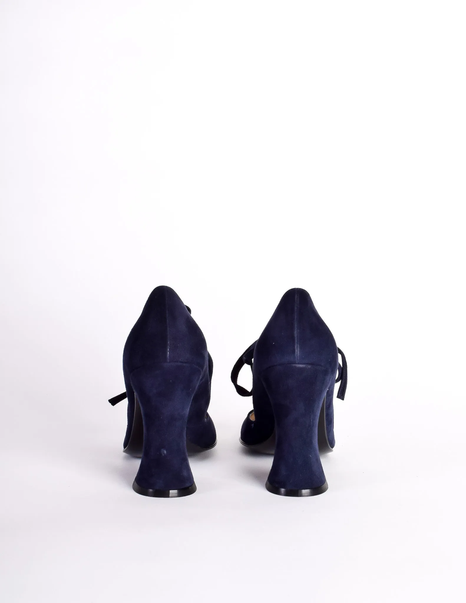 Biba Vintage Navy Blue Suede Mary Jane Heels