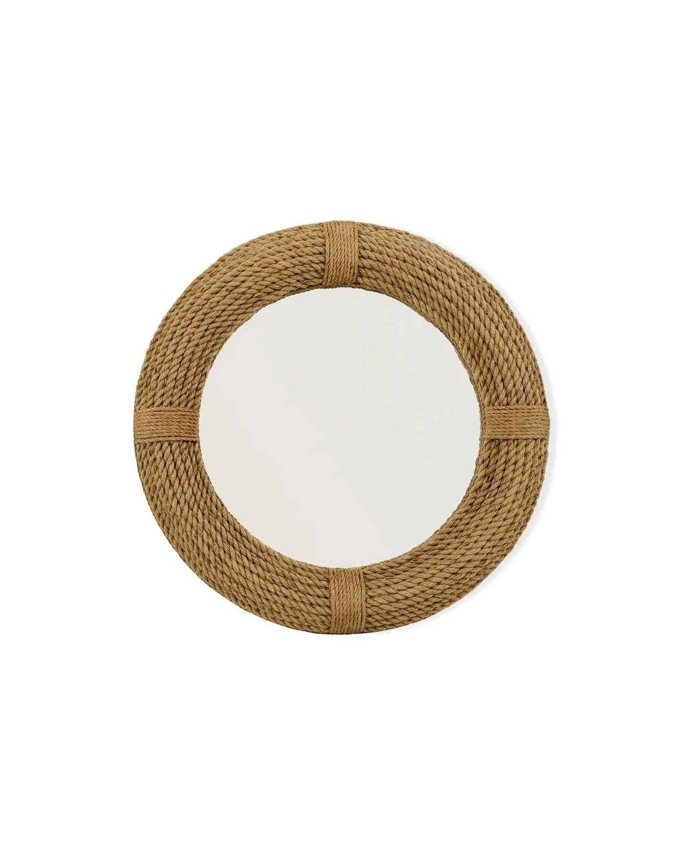 Coastal Style Natural Jute Round Rope Wall Mirror