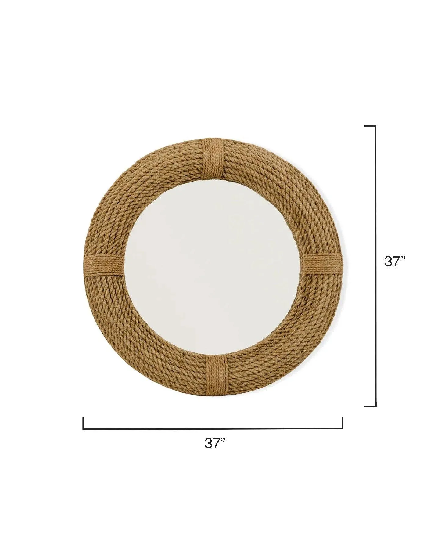 Coastal Style Natural Jute Round Rope Wall Mirror