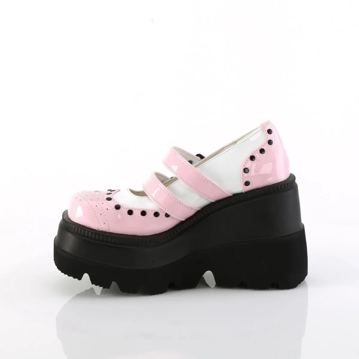 Demonia SHAKER-27 | Baby Pink Patent Leather Mary Janes
