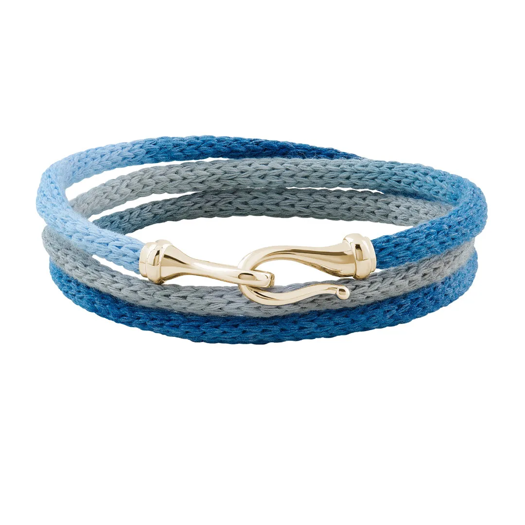 Fish Hook Knitted Wrap Bracelet in Gold