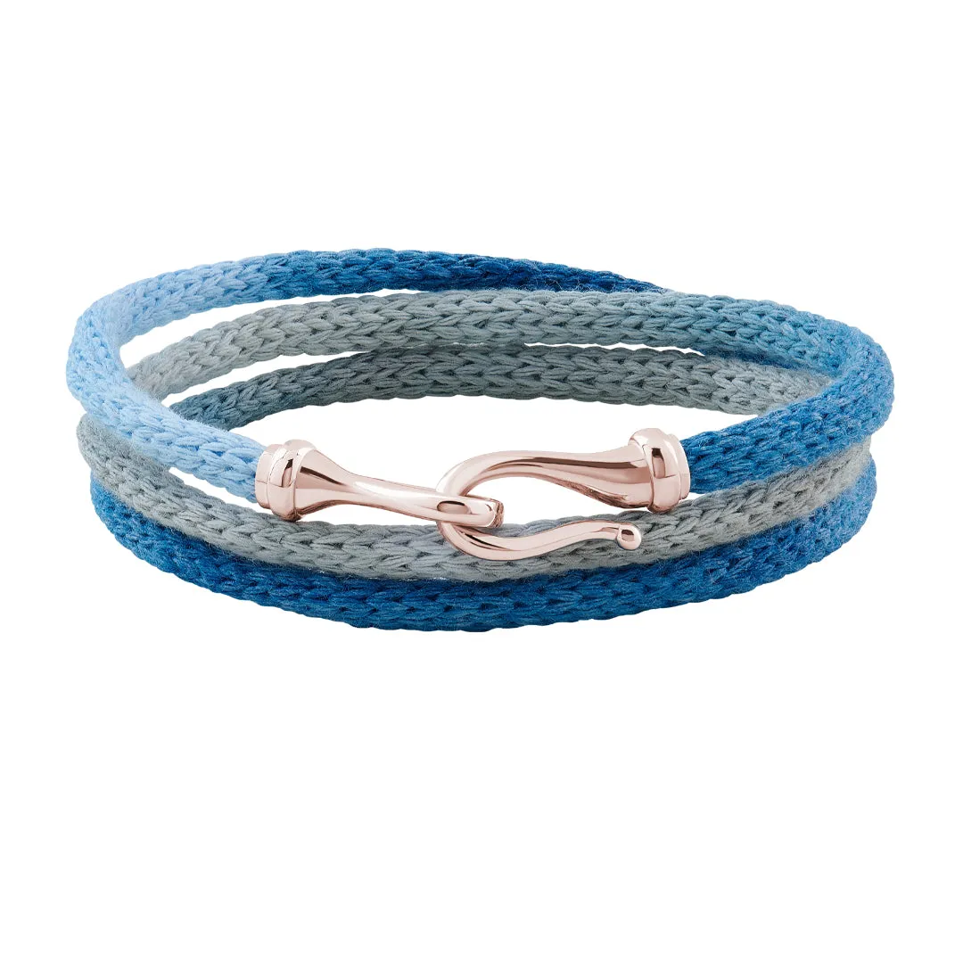 Fish Hook Knitted Wrap Bracelet in Gold
