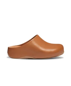 FitFlop Shuv Leather Clogs Brown