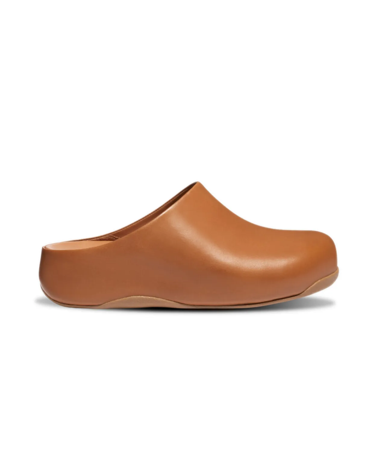 FitFlop Shuv Leather Clogs Brown