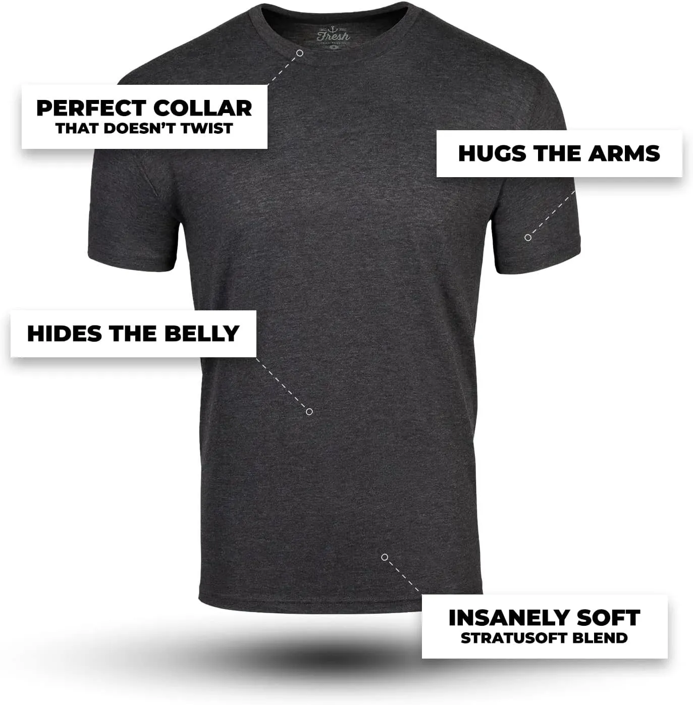 Fresh Clean Threads Crew Neck T-Shirt - Pre Shrunk Soft Fitted Premium Tee - Men??s T- Cotton Poly
