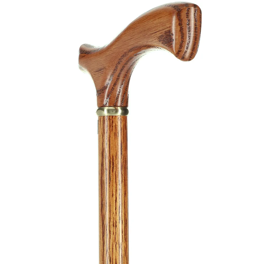 Handcrafted Oak Fritz Cane: Elegant Gold Collar