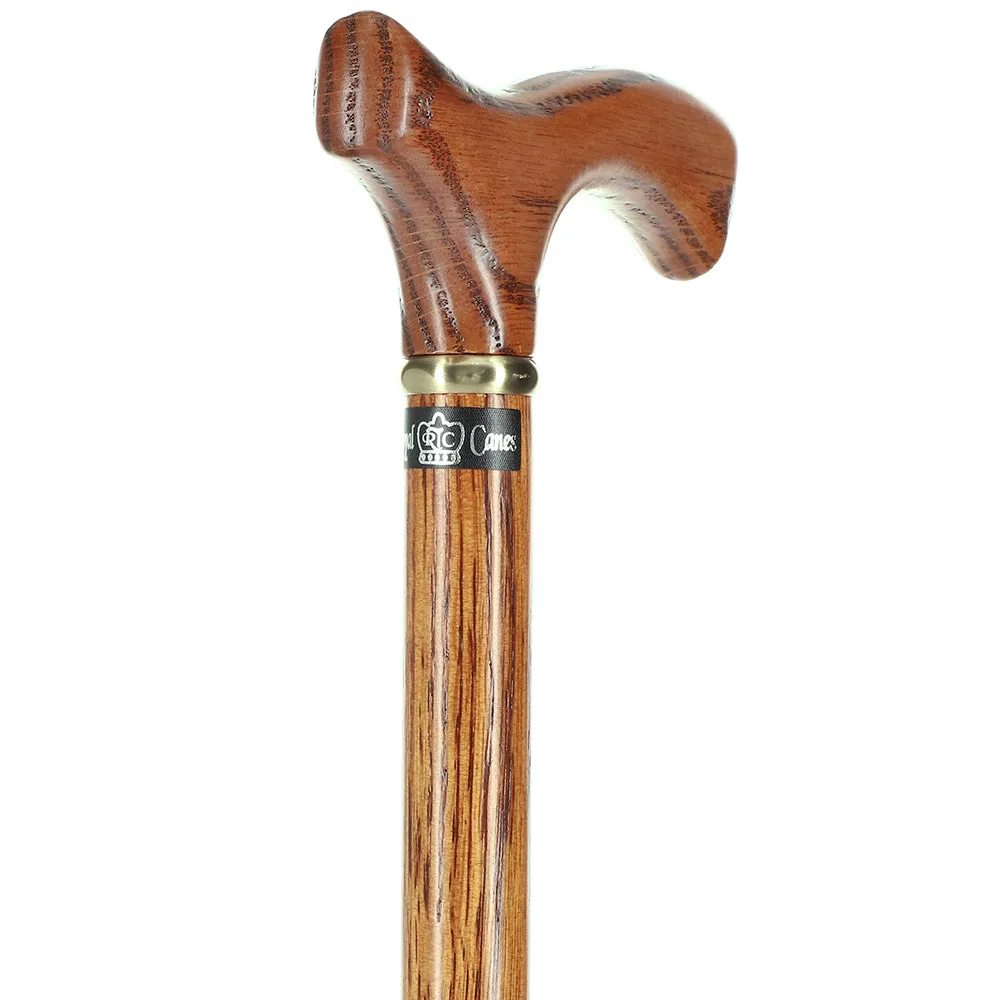Handcrafted Oak Fritz Cane: Elegant Gold Collar