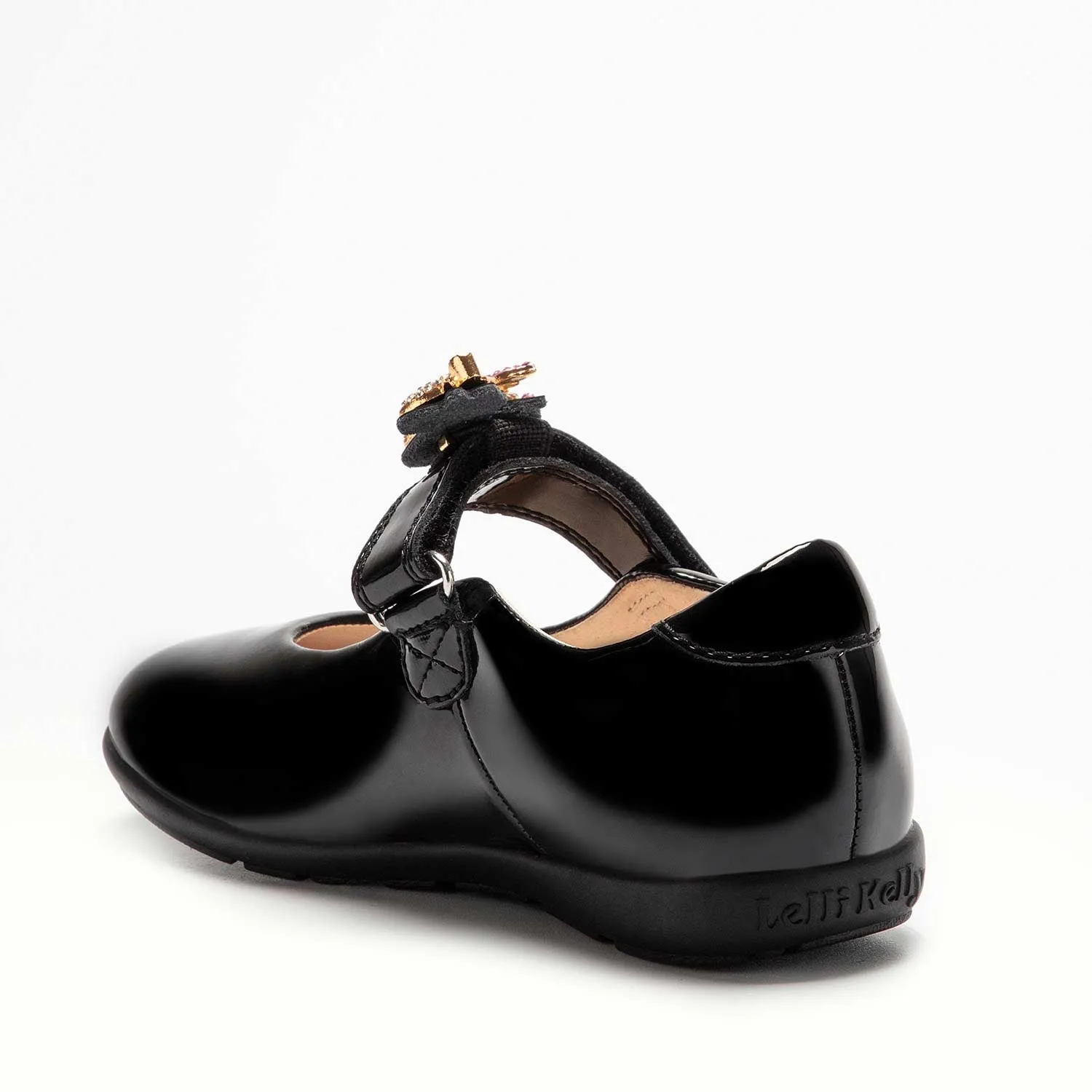Lelli Kelly Bliss 2 Unicorn Girls Black Patent School Shoe F Width