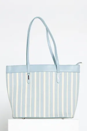 Marissa Tote Bag - Blue/Stripe