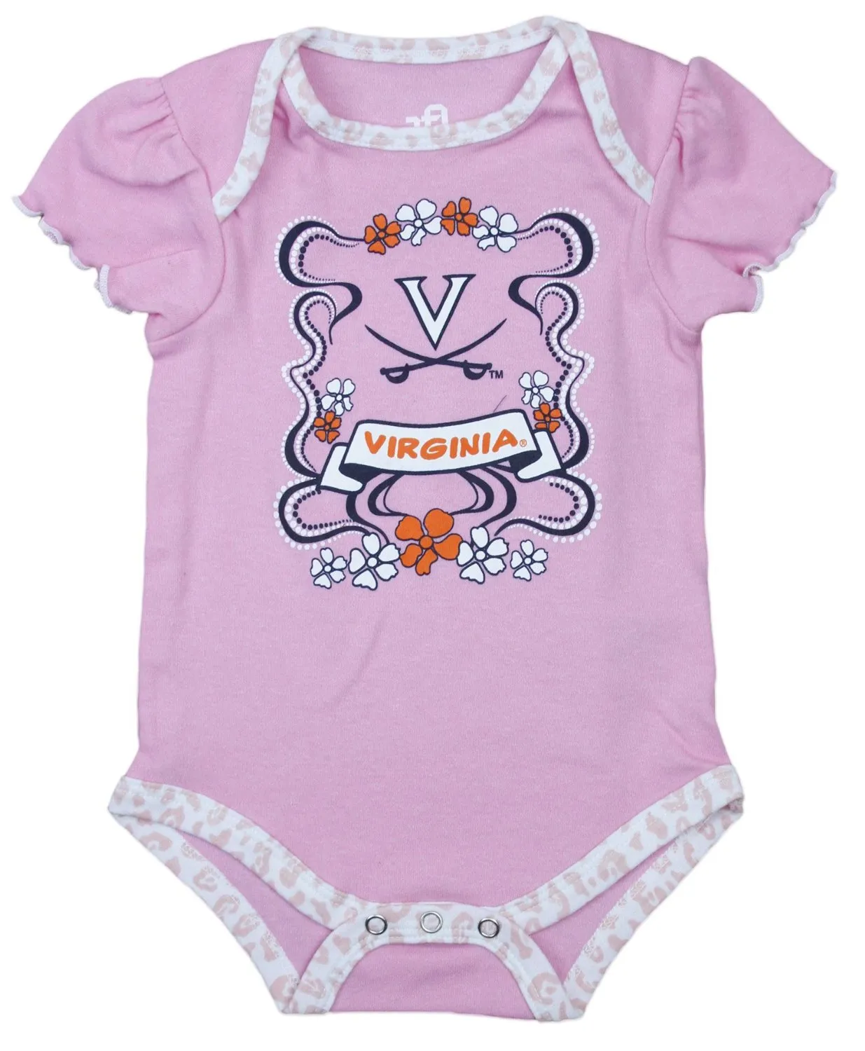 NCAA Infant Girl's Virginia Cavaliers 3 Pack Creeper Bodysuit Set