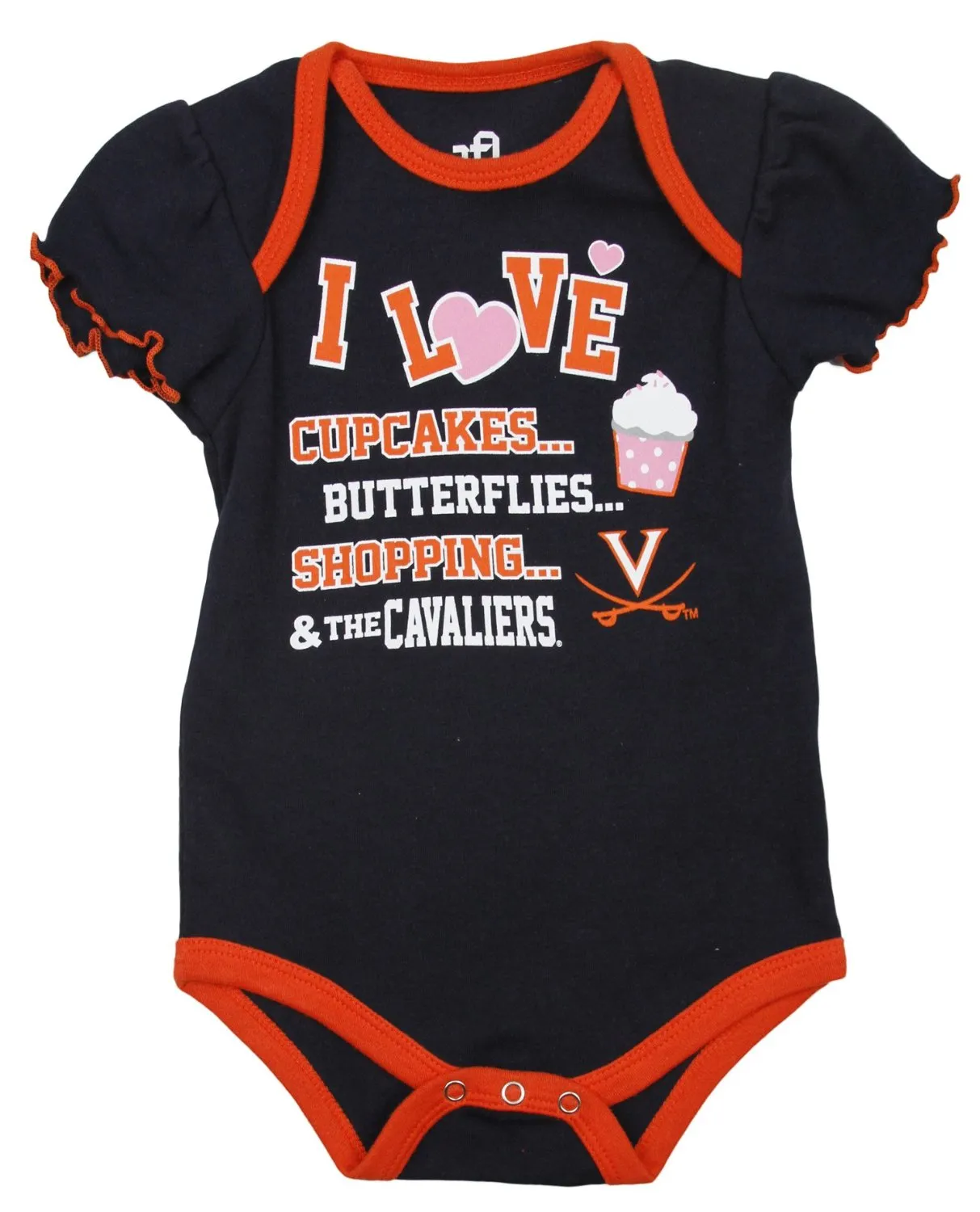 NCAA Infant Girl's Virginia Cavaliers 3 Pack Creeper Bodysuit Set