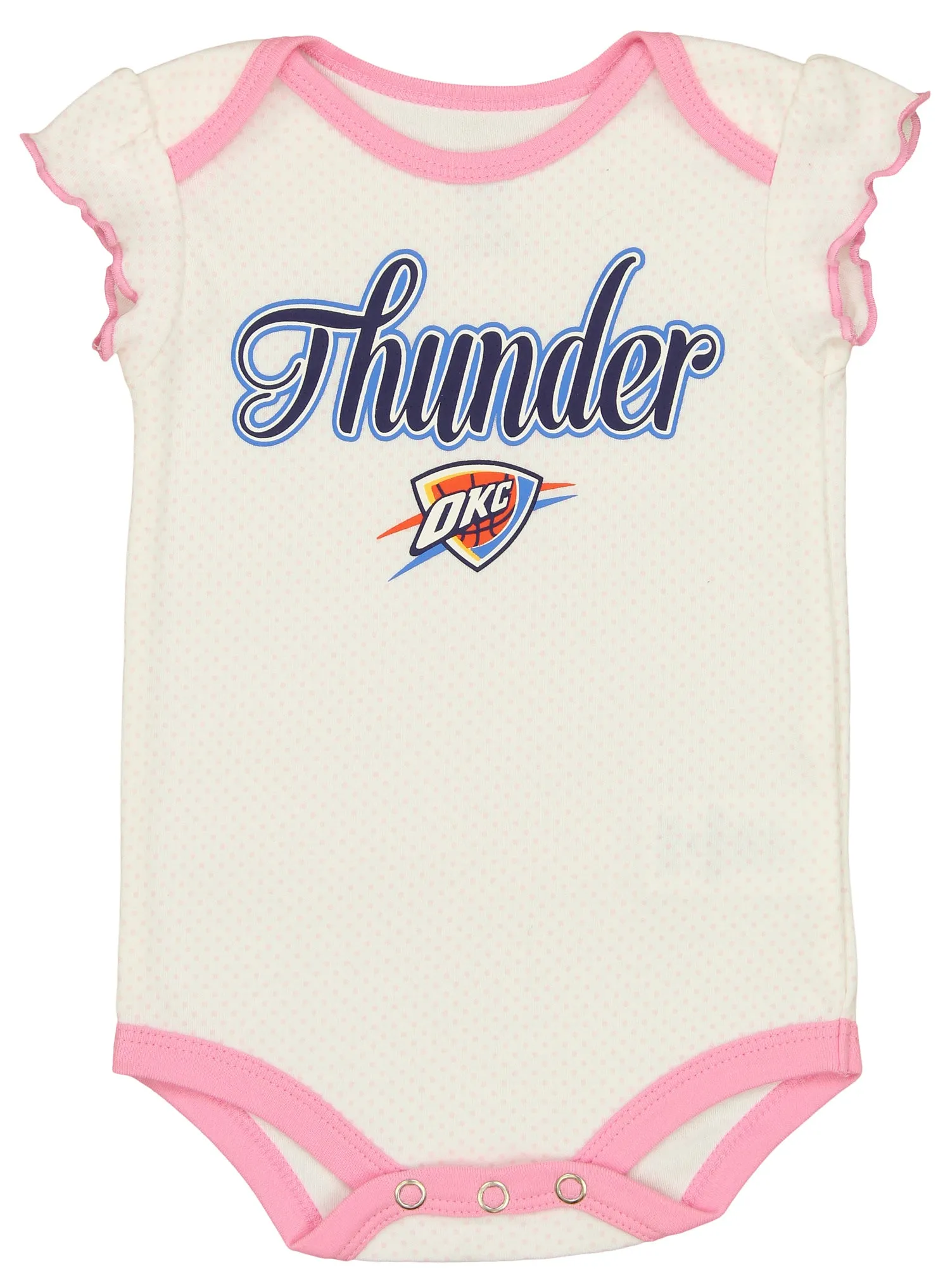 Outerstuff Oklahoma City Thunder NBA Girls Newborn Infant 3 Pack Bodysuit set