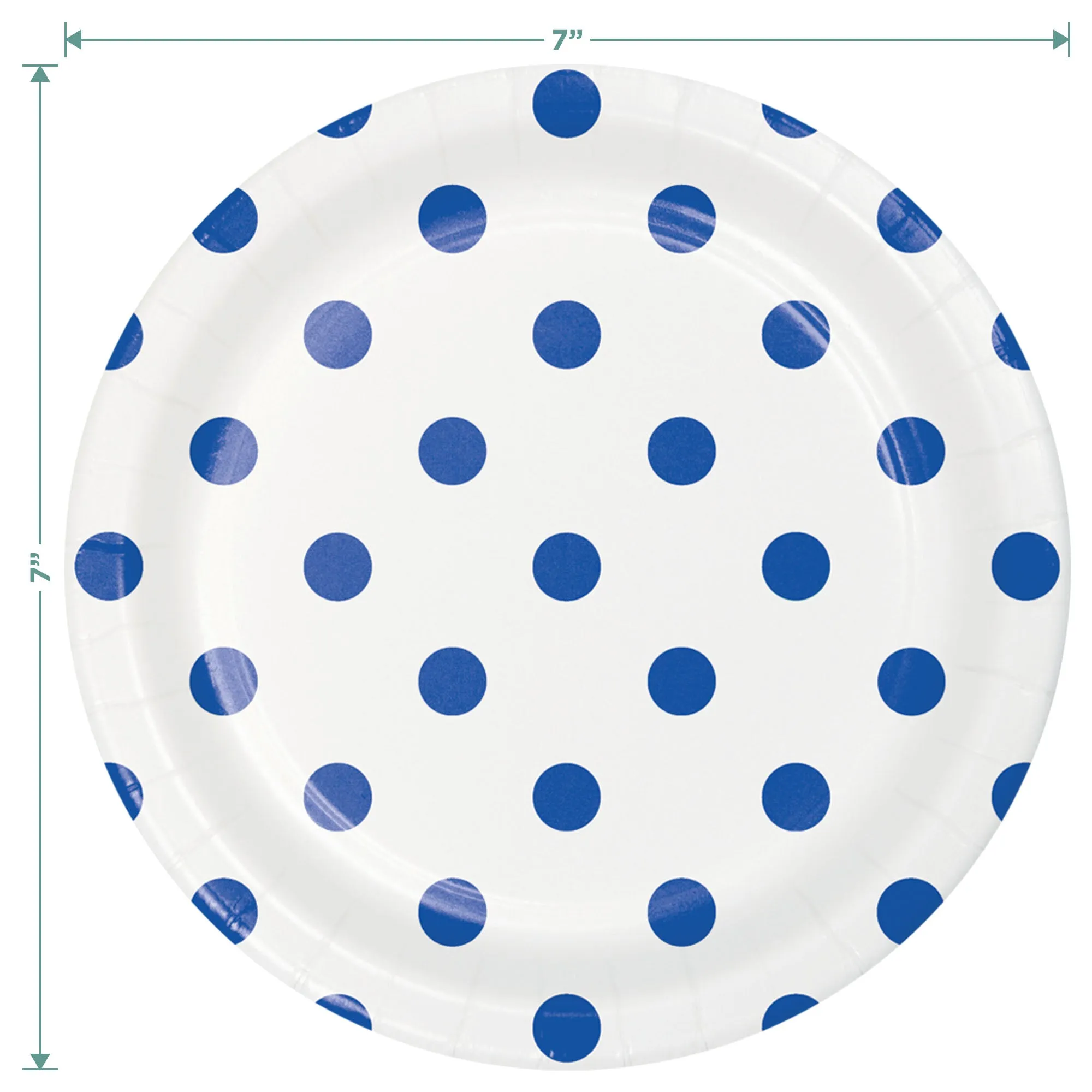 Retro Blue Stripes & Polka Dots Paper Plates and Red Stripe Swimsuit Napkins (Serves 8)