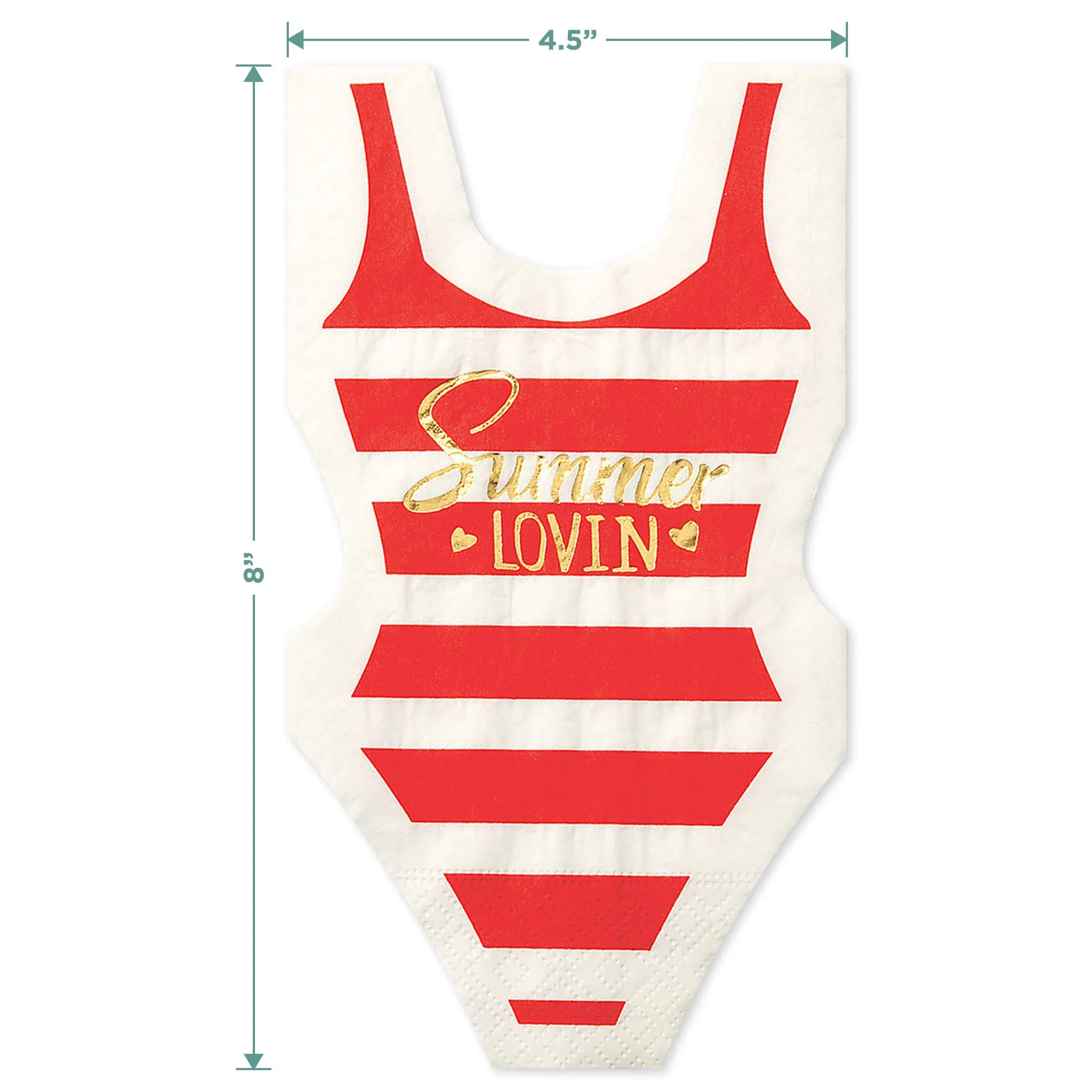 Retro Blue Stripes & Polka Dots Paper Plates and Red Stripe Swimsuit Napkins (Serves 8)