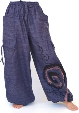 Siamrose Baggy Harem Pants Men Women, Wide Leg Yoga Lounge Trousers, Adjustable Length, 2 Pockets, One Size
