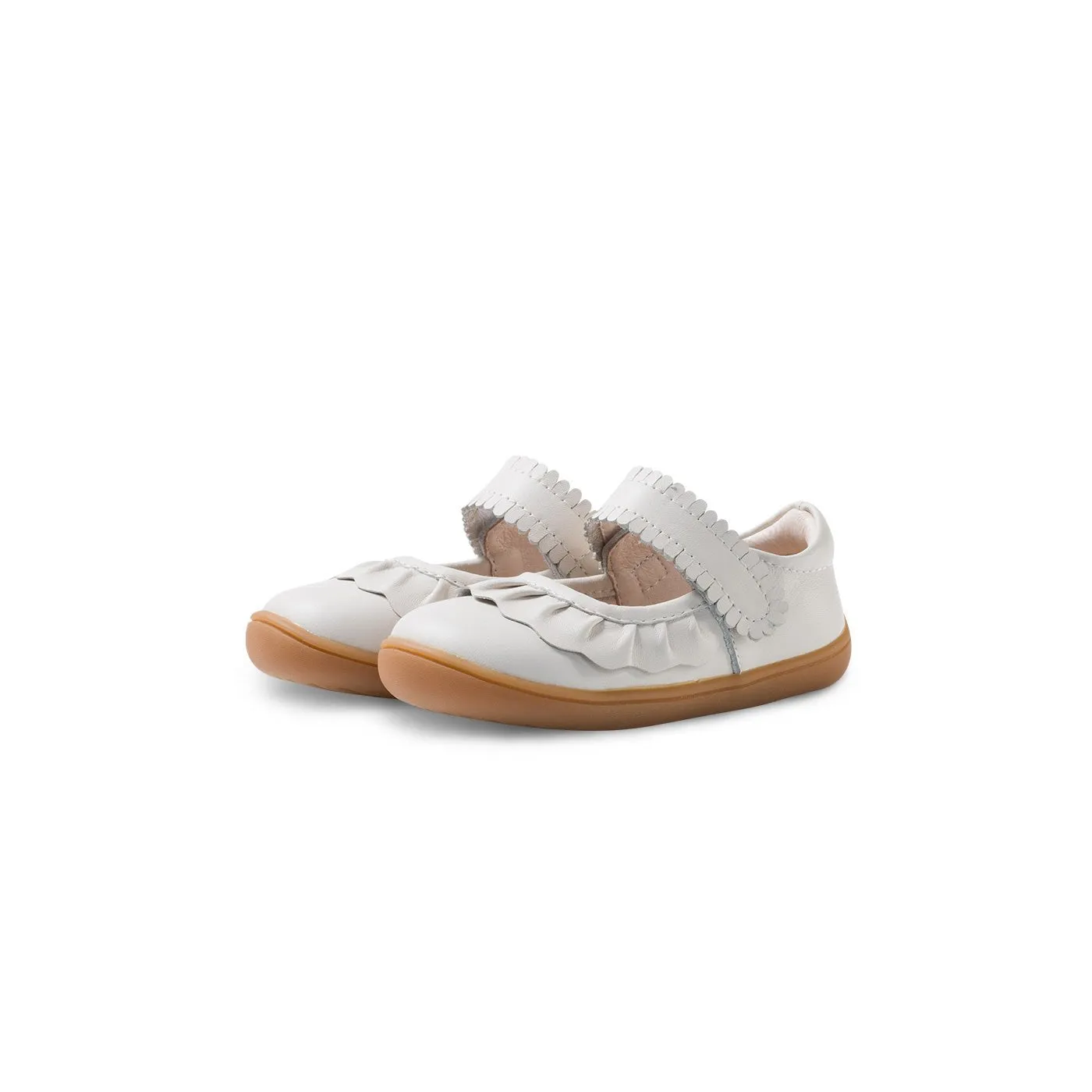 Spring Flora Soft Sole Anti-slip Pre-walker White Baby Girl Mary Jane Shoes