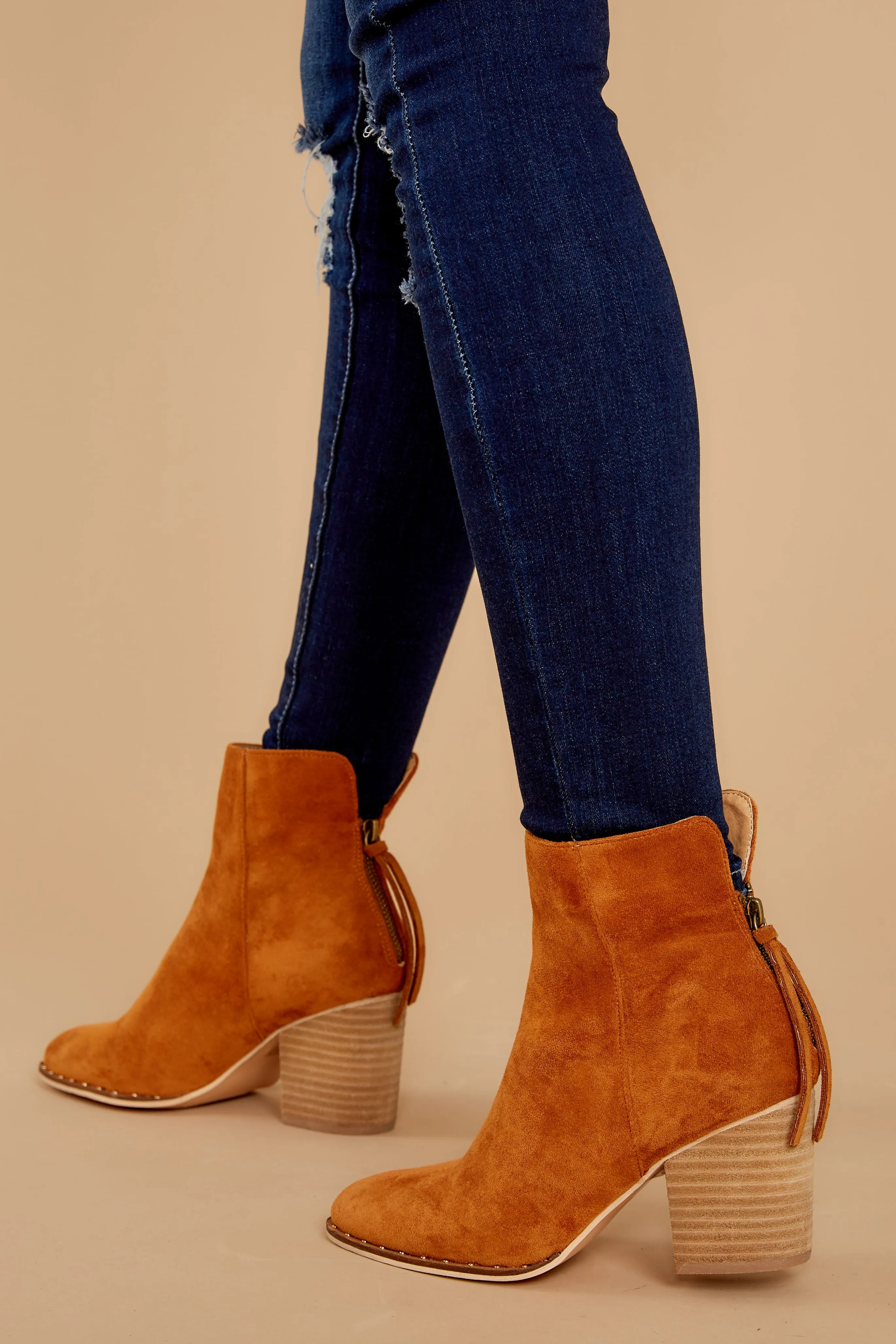 Taking These With Me Caramel Brown Ankle Booties