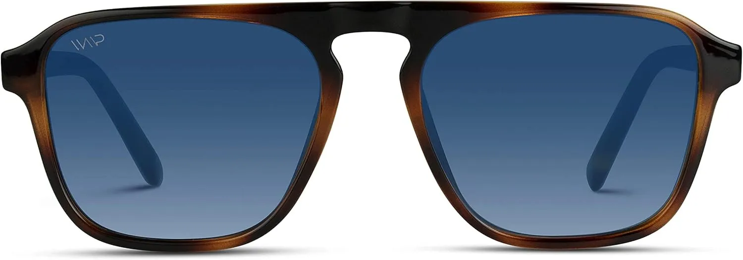 WearMe Pro Polarized Modern Aviator One-Bridge Square Mens Sunglasses