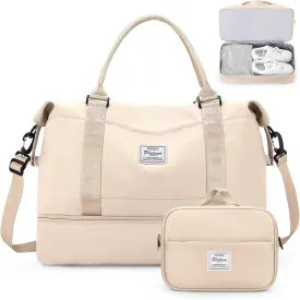 Weekender Bags for Women,Personal Item Travel Bag with Shoes Compartment,Overnight Travel Duffel Bag with Toiletry Bag
