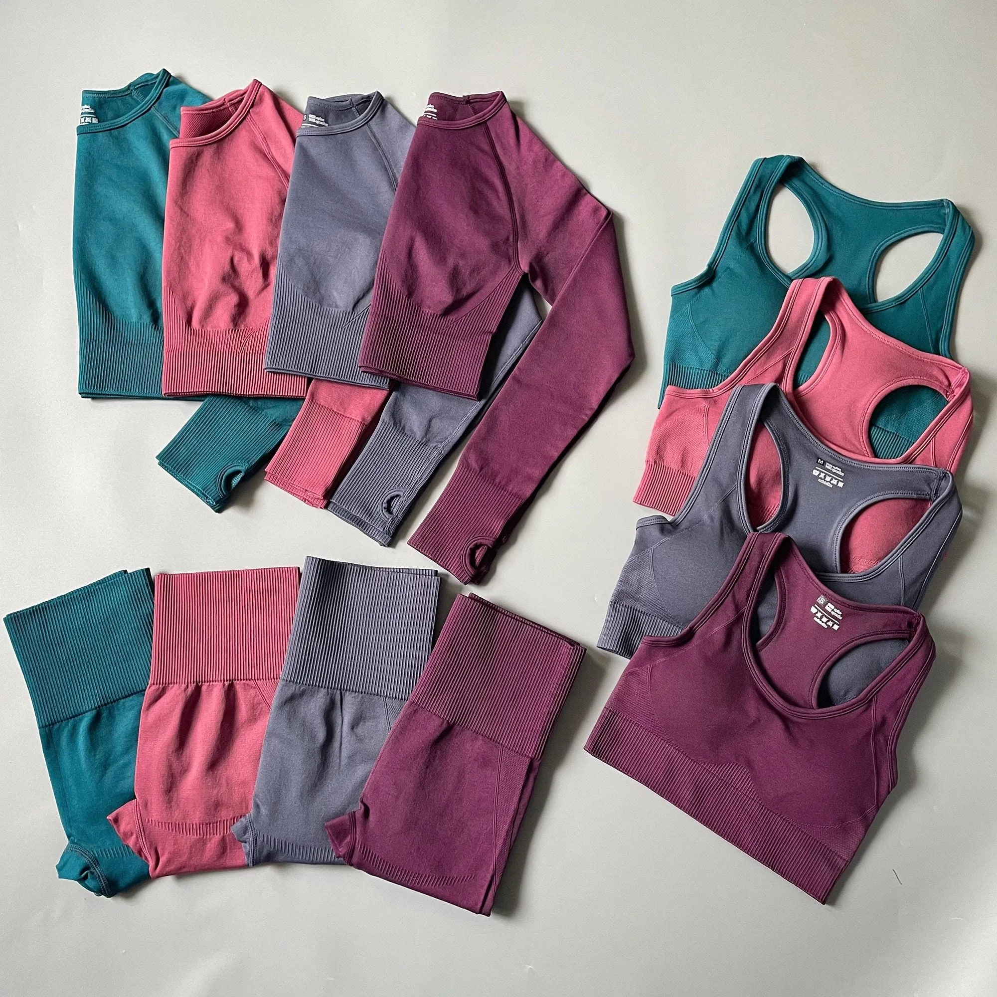 Yoga Set Seamless Sportswear Workout Sport Leggings Top Bra Gym Set Woman