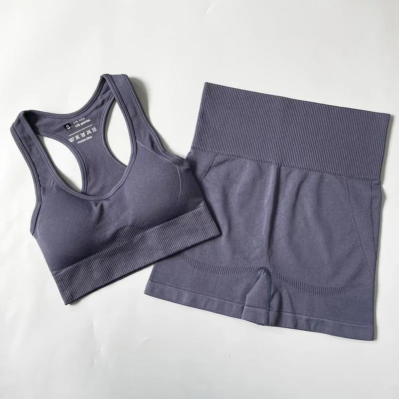 Yoga Set Seamless Sportswear Workout Sport Leggings Top Bra Gym Set Woman